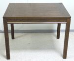 Vintage Scandinavian design small console table covered with walnut veneer - Image 2