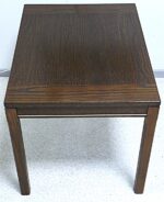 Vintage Scandinavian design small console table covered with walnut veneer - Image 5