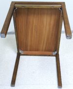 Vintage Scandinavian design small console table covered with walnut veneer - Image 9