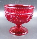 Vintage red pressed glass jam/candy bowl