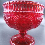 Vintage red pressed glass jam/candy bowl - Image 3