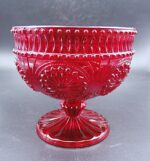 Vintage red pressed glass jam/candy bowl