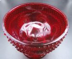 Vintage red pressed glass jam/candy bowl - Image 2