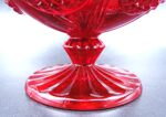 Vintage red pressed glass jam/candy bowl - Image 4