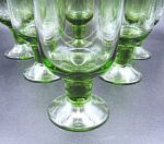 6 stylish vintage goblets made of greenish glass - Image 3