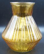 Vintage Mid-Century Modern Amber Glass Atomic Style Vase